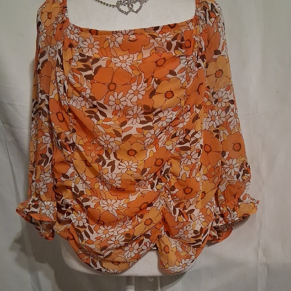 Floral Orange Women's Top